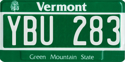 VT license plate YBU283