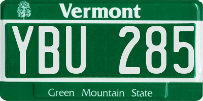 VT license plate YBU285