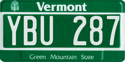VT license plate YBU287