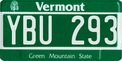VT license plate YBU293