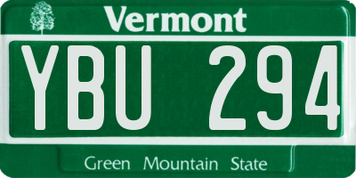 VT license plate YBU294