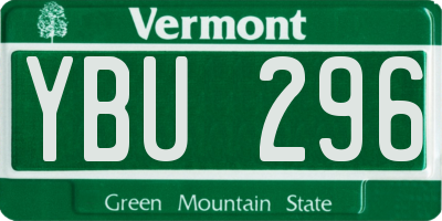 VT license plate YBU296