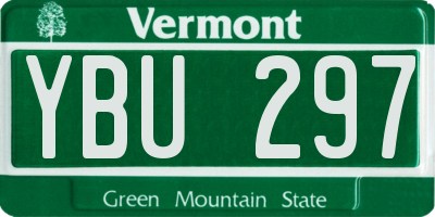 VT license plate YBU297