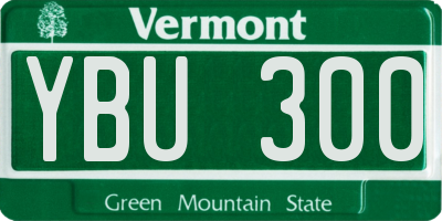 VT license plate YBU300