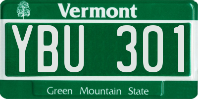 VT license plate YBU301