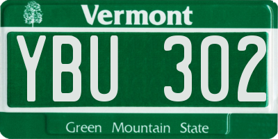 VT license plate YBU302