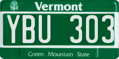 VT license plate YBU303