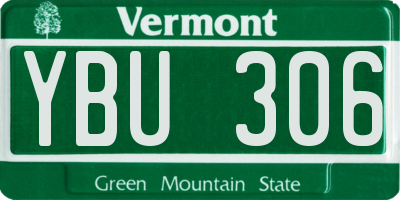 VT license plate YBU306