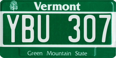 VT license plate YBU307