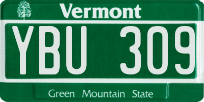 VT license plate YBU309
