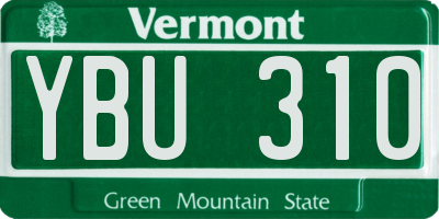VT license plate YBU310