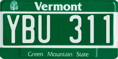 VT license plate YBU311