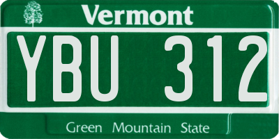 VT license plate YBU312