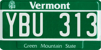 VT license plate YBU313
