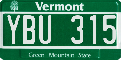 VT license plate YBU315
