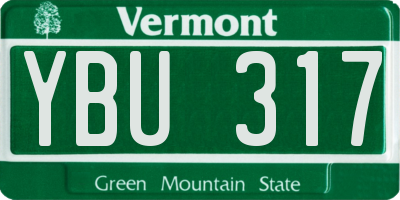 VT license plate YBU317