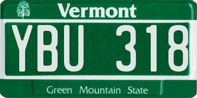 VT license plate YBU318