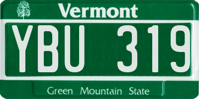 VT license plate YBU319