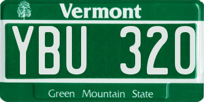 VT license plate YBU320