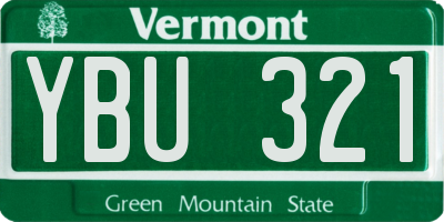 VT license plate YBU321