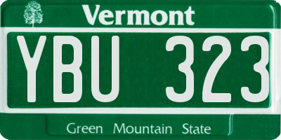 VT license plate YBU323
