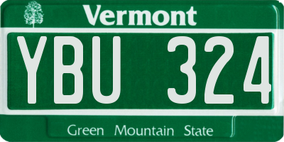 VT license plate YBU324