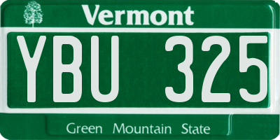 VT license plate YBU325