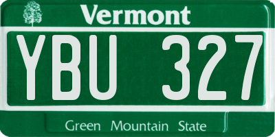 VT license plate YBU327