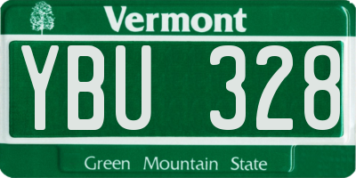 VT license plate YBU328