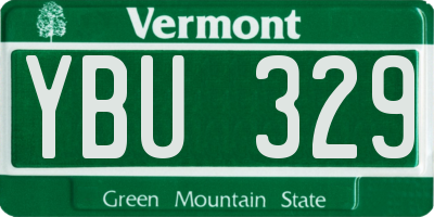 VT license plate YBU329