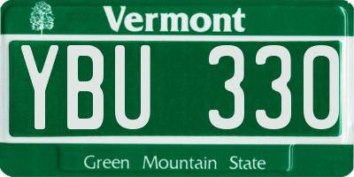 VT license plate YBU330