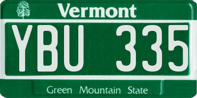 VT license plate YBU335
