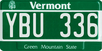 VT license plate YBU336