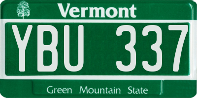 VT license plate YBU337