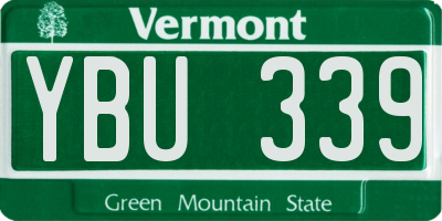 VT license plate YBU339