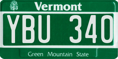 VT license plate YBU340