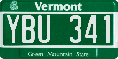 VT license plate YBU341