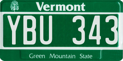 VT license plate YBU343