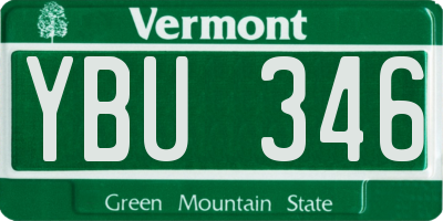 VT license plate YBU346