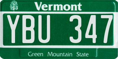 VT license plate YBU347