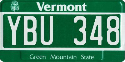 VT license plate YBU348