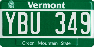 VT license plate YBU349