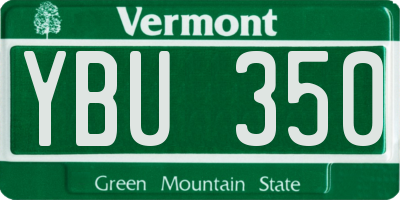 VT license plate YBU350