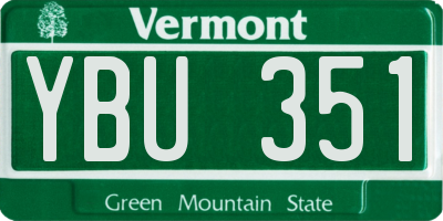 VT license plate YBU351