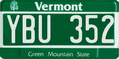 VT license plate YBU352