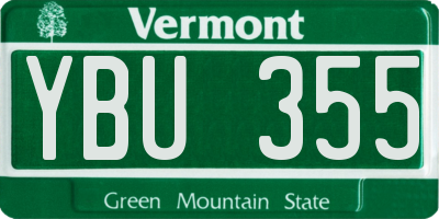 VT license plate YBU355