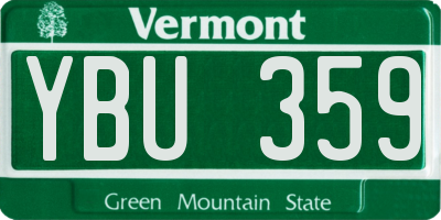 VT license plate YBU359