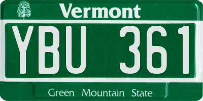 VT license plate YBU361