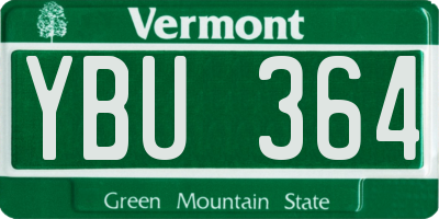 VT license plate YBU364