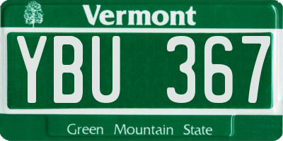 VT license plate YBU367